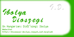 ibolya dioszegi business card